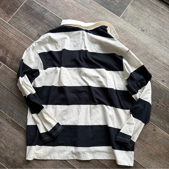 New with tag H & M Navy & White Striped Rugby Shirt - Picture 5 of 5